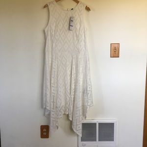NWT White Lace Dress, Handkerchief Hem, Size 18